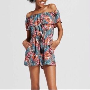 Xhilaration Floral Off The Shoulder Romper